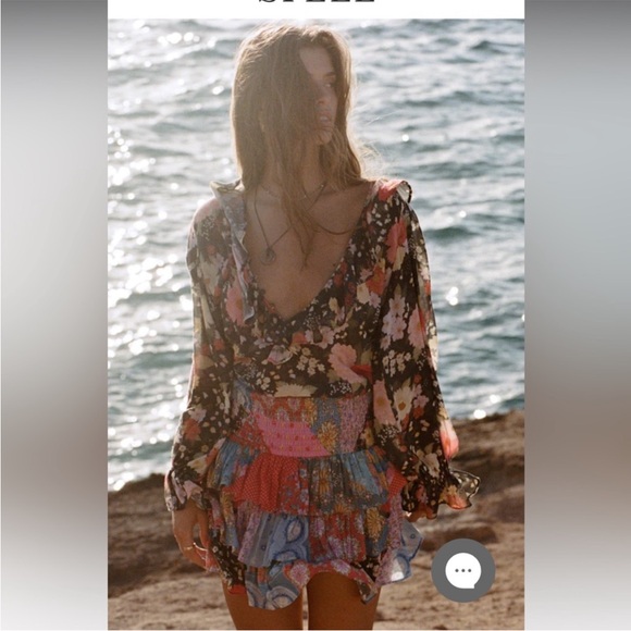 Spell & Gypsy cha cha skirt boho ruffle patchwork - Picture 3 of 5